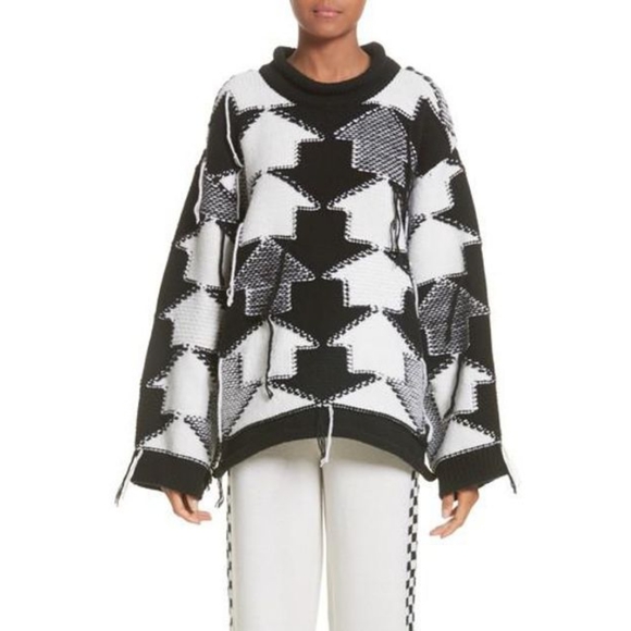 Stella McCartney Sweaters - Stella McCartney Black Arrow Intarsia Wool Sweater